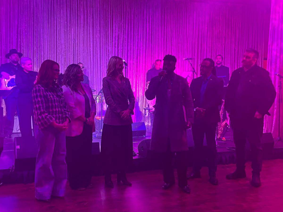 Abraham Alexander speaks alongside Fort Worth Mayor Mattie Parker and several city council members on Feb. 20, 2025.