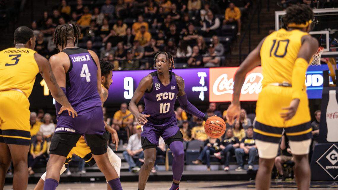 TCU’s Damion Baugh (10) averaged 10.6 points per game last season. He’s expected to pursue a professional career.