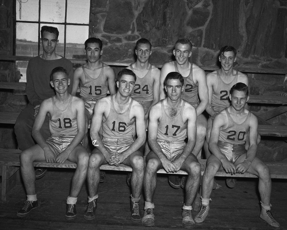 Jan. 30, 1940: Keller High School’s basketball team closed out one of their most successful seasons. Members of the team are, from left, top row: Coach F. L. Witt, Paul Mata - 15, Joseph Knox -24, Paul Admire - 22, and P. A. Hudnall. Bottom: Morris Pulliam - 18, Boyd Pulliam - 16, Lloyd Pulliam - 17, and Billy Price - 20.
