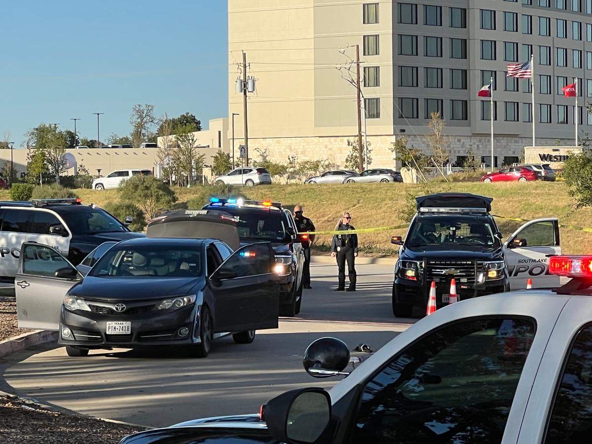 Southlake police said they shot a homicide suspect Monday, Oct. 17, 2022, after he pointed a gun at officers who had pulled over his car on the service road of Texas 114.