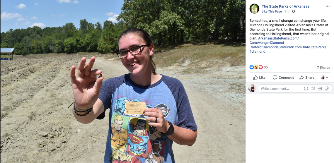A Texas woman found a 3.27 carat yellow diamond while gem hunting in Arkansas.
