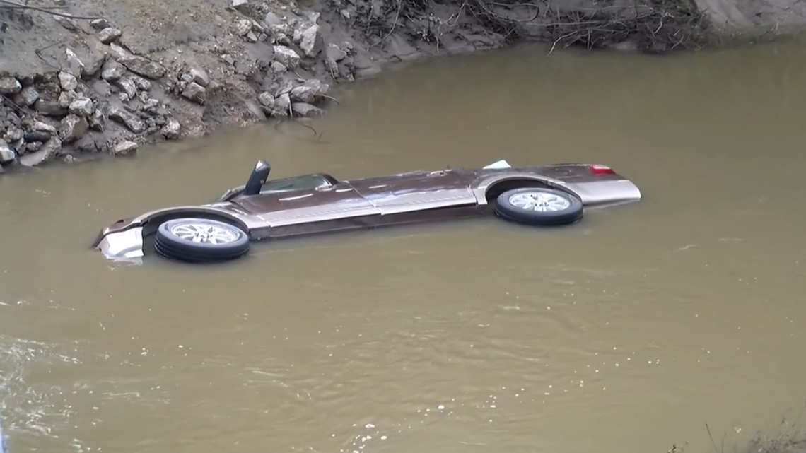 A man was found dead inside an SUV submerged in a creek in Texas, officials say.