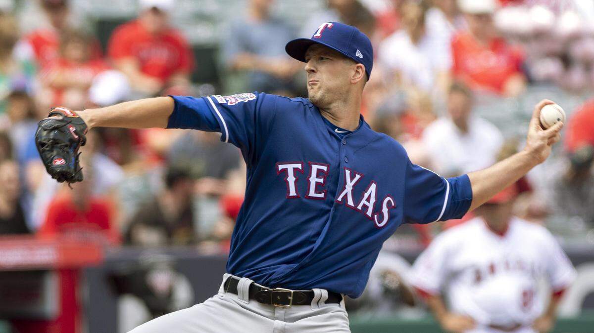 Drew Smyly dodged trouble Saturday afternoon in the first three innings, but Mike Trout connected for a grand slam in the fourth to break a scoreless tie.