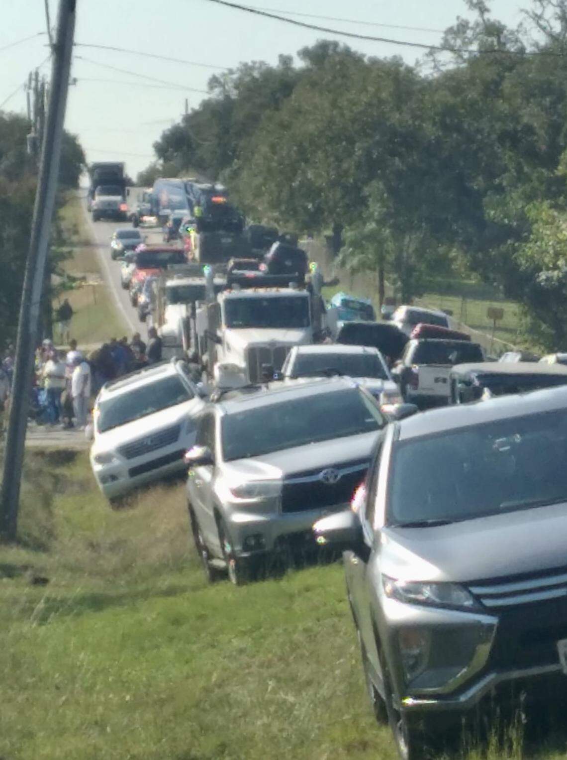 A Facebook photo shows the traffic on Dick Price Road around Goldee’s.