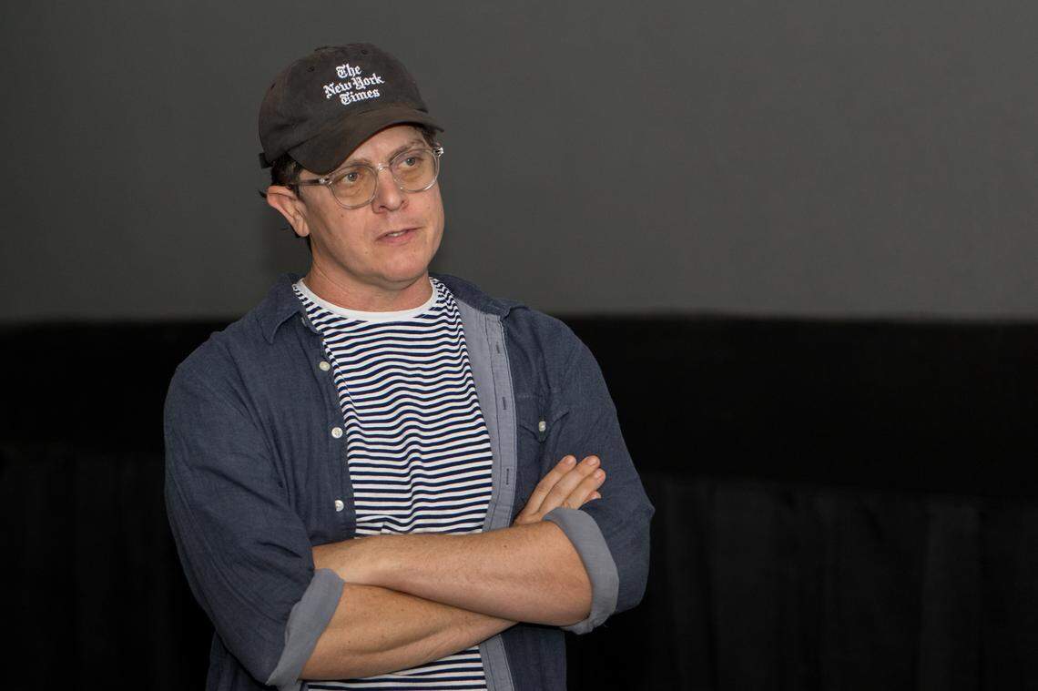 Brandon Oldenburg, filmmaker and chairman of Fort Worth Film Commission’s premiere package screening committee, at the premiere of “The Pearl Comb” and “When Everything Was Blue” at Texas Movie Bistro in Lake Worth on Thursday, Sept. 19, 2025.