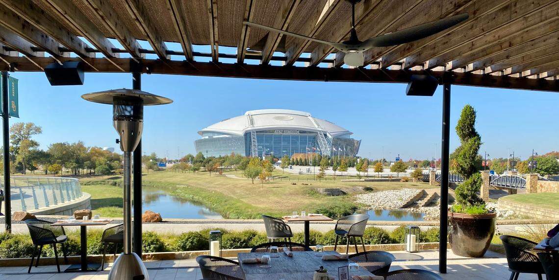 Cut & Bourbon’s sprawling, heated patio in Arlington has plenty of room for gatherings.