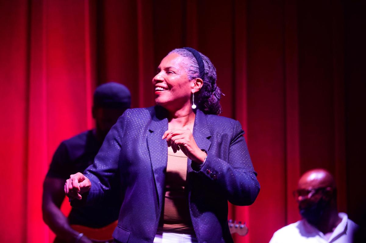 Fort Worth mayoral candidate Deborah Peoples at her 2021 election party at The Post on Race Street.