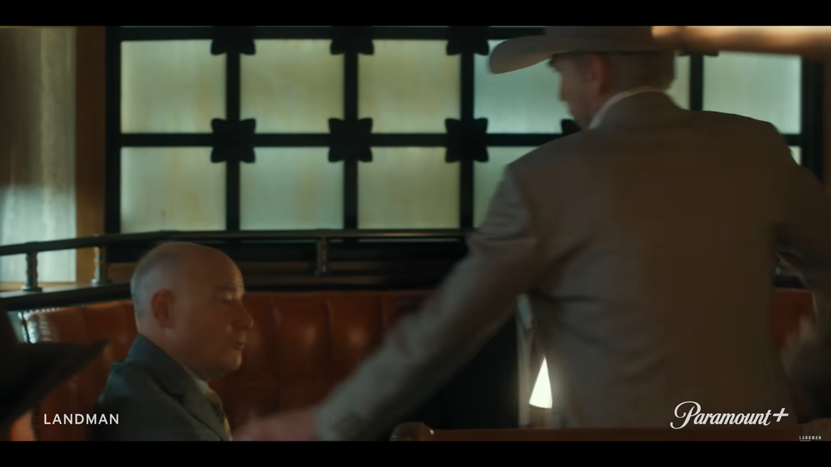 Cattleman's Steak House in the Fort Worth Stockyards is seen in this image from “Landman” season 2.