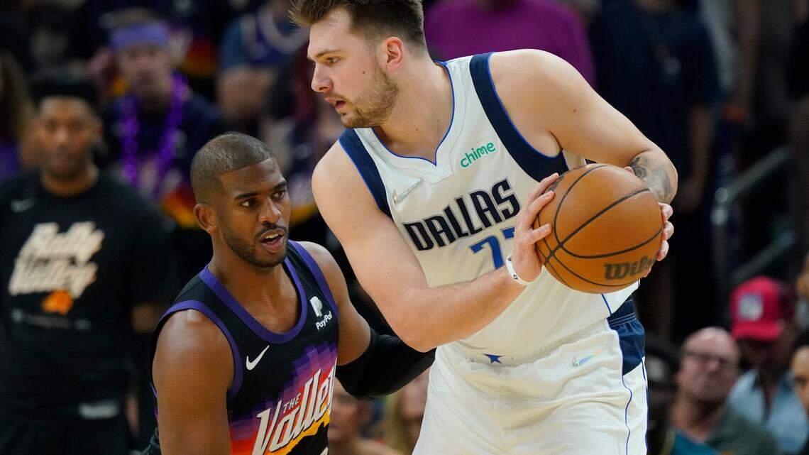 Phoenix Suns guard Chris Paul was over powered by Dallas Mavericks guard Luka Doncic after Game 2 of their Western Conference semifinal playoff series. The Mavs won Game 7 on Sunday night to advance to the Western Conference Finals against Golden State.