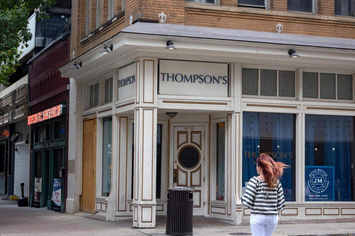 Thompson’s Bookstore is a cocktail lounge converted from a bookstore and pharmacy in Fort Worth, Texas, on Friday, July 29, 2022.