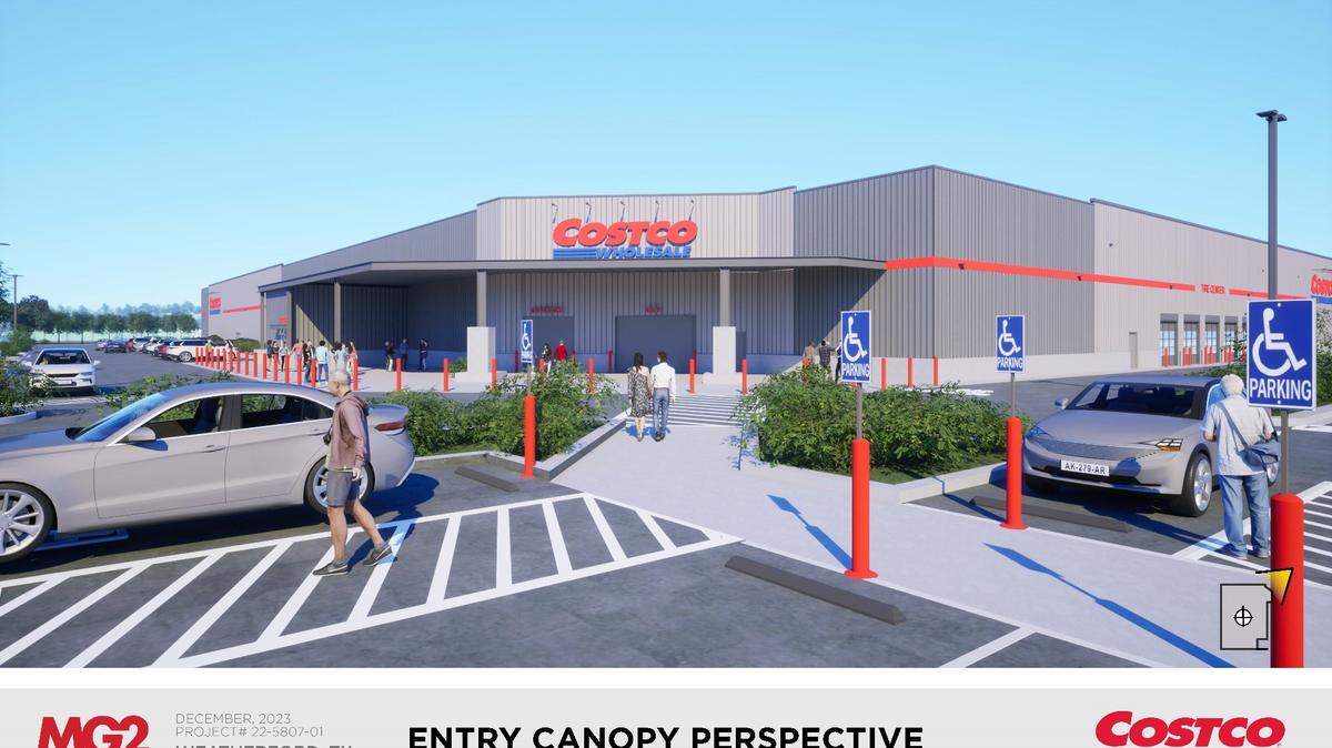 A rendering of what Costco Wholesale’s Weatherford location is expected to look like.