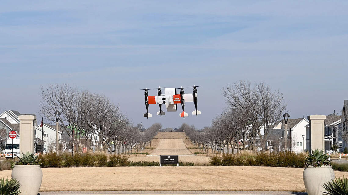 This neighborhood north of Fort Worth receives its first drone delivery in a test