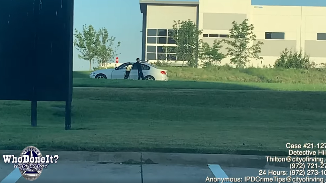 A driver opened fire with two guns on another man in Irving, Texas.