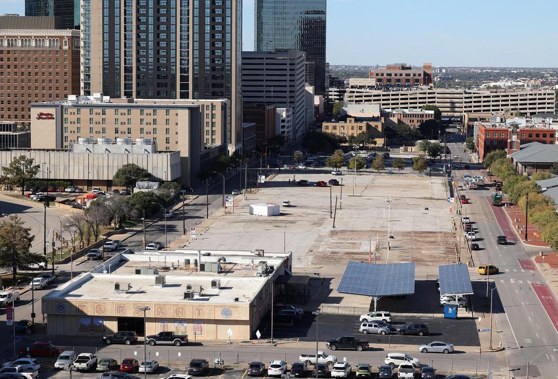 1000 Jones Street, a parking lot across from Central Station, is slated to be developed into a 12-story, 408-apartment complex by Miami-based developer Resia.