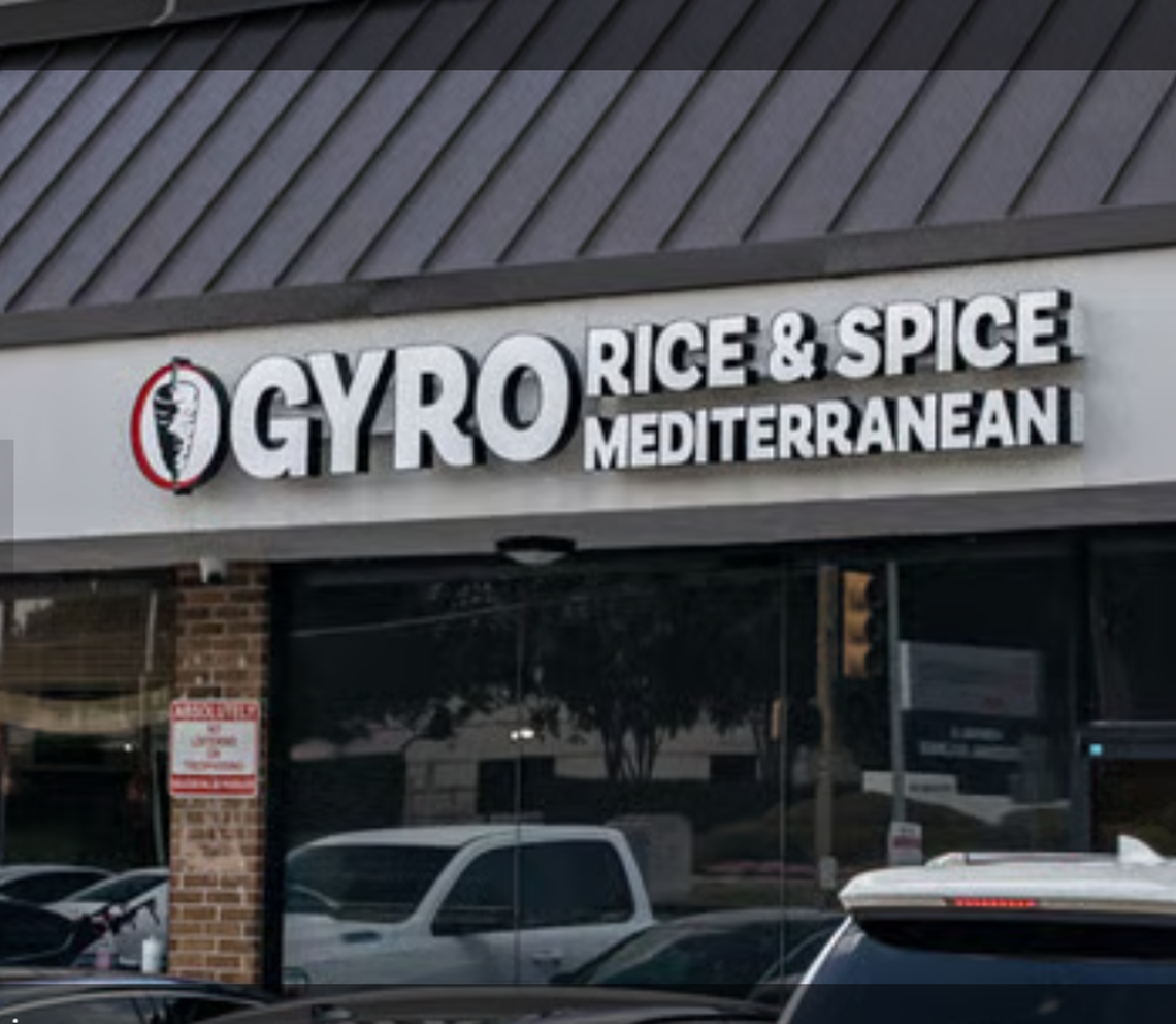 Gyro Rice and Spice in Dallas picture above was the first branch to open in the area, they expanded to Trophy Club and now are excited to began construction on the new location coming to Grapevine later this year.