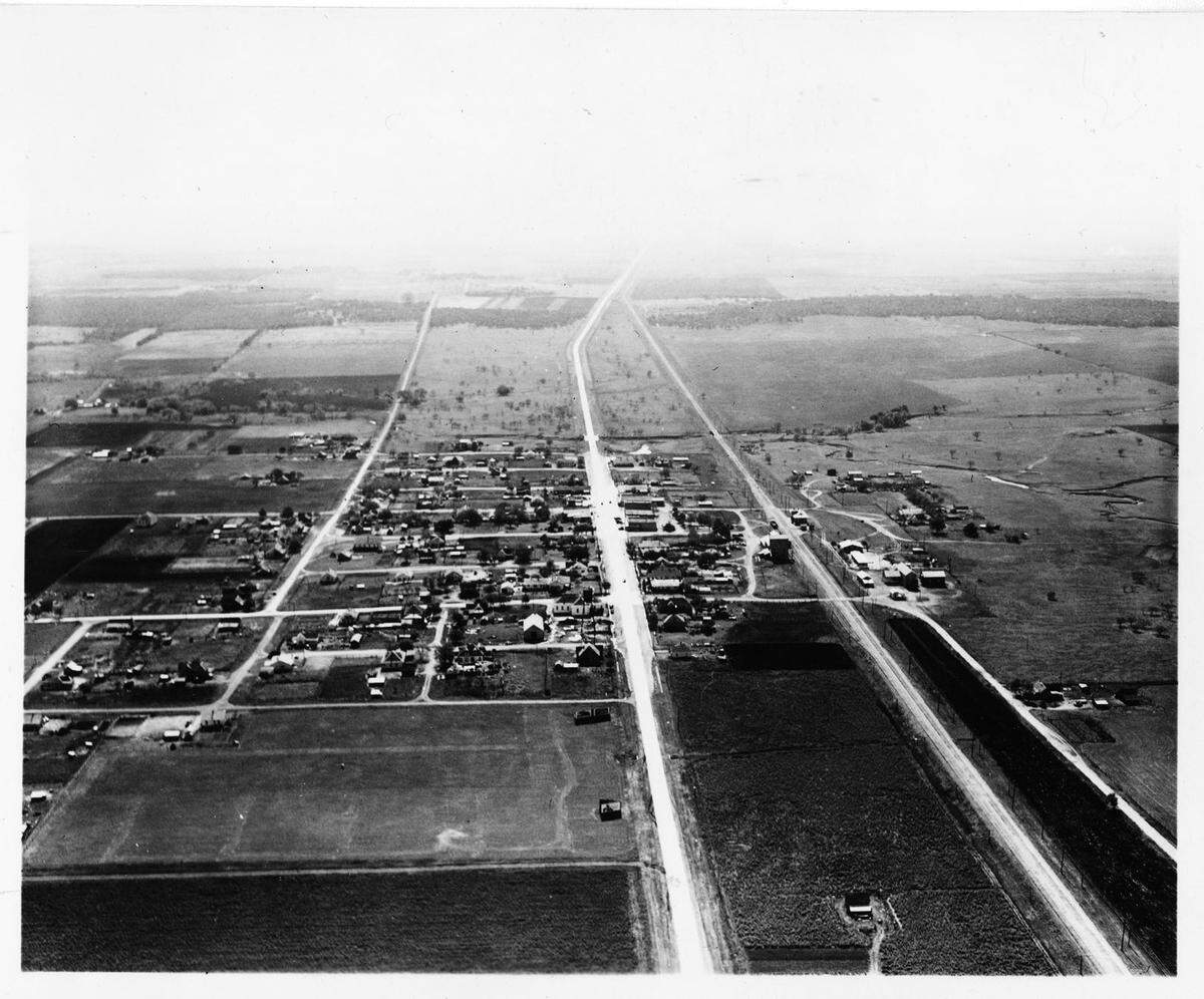 June 25, 1938: Aerial view of Keller, Texas