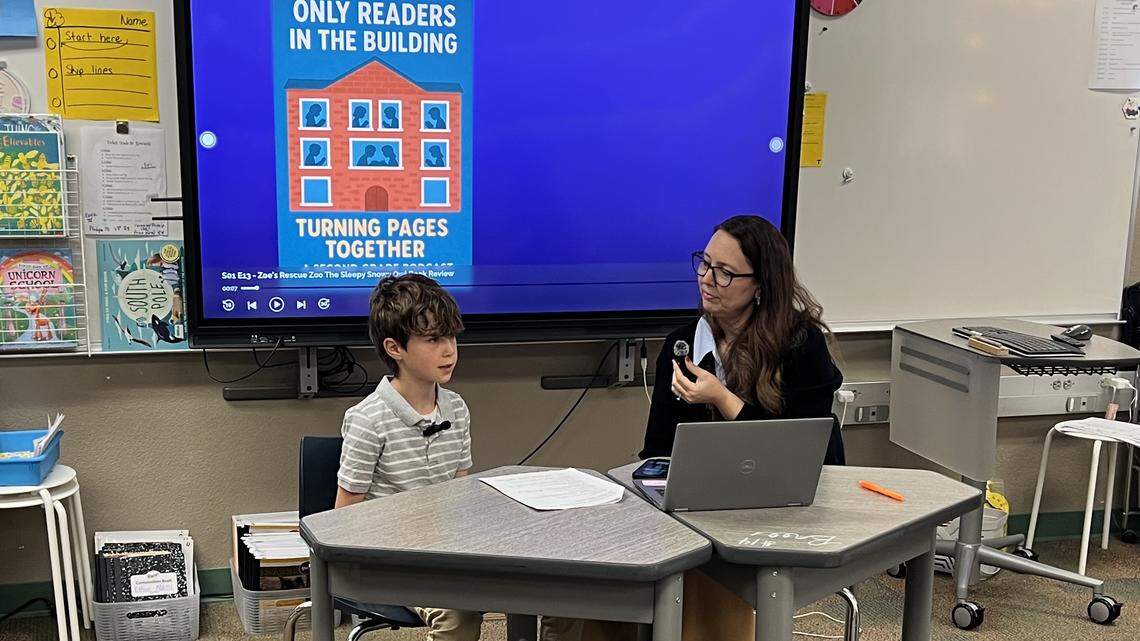 These Tarrant County second-graders broadcast book reviews in biweekly podcast