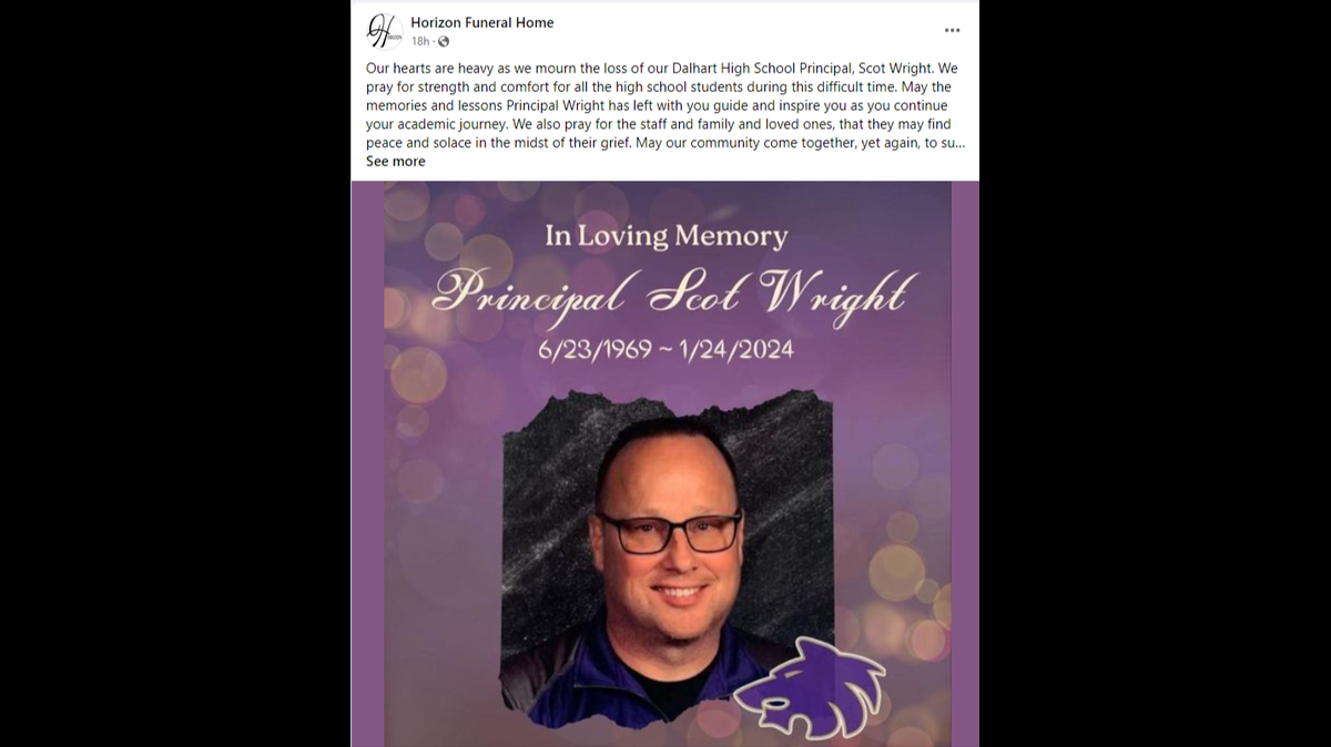 A head-on collision with a semi-truck killed the principal while he was on his way home from a basketball game, the superintendent said. 
