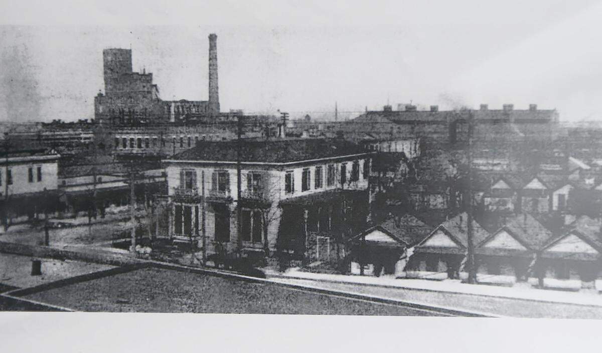 A view of Hell's Half Acre on 11th Street near the present day Fort Worth Convention Center.