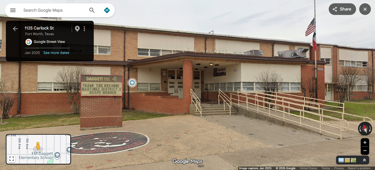 Fort Worth ISD’s E.M. Daggett Middle School at 1108 Carlock St.