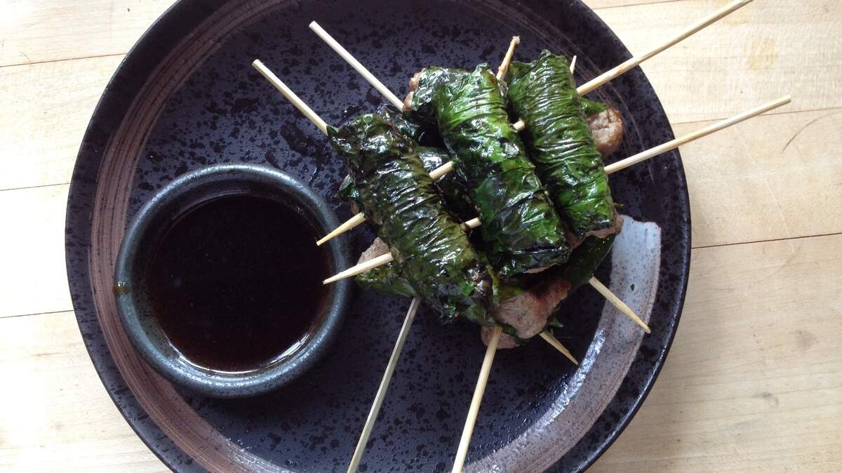 Wild beef wraps at Four Sisters Vietnamese restaurant.