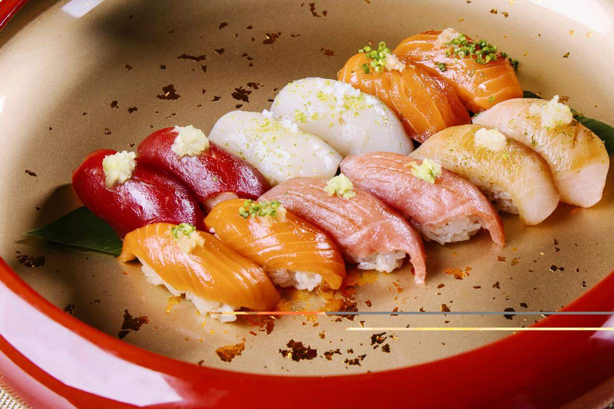 A nigiti platter at Nikuya Sushi in Fort Worth.