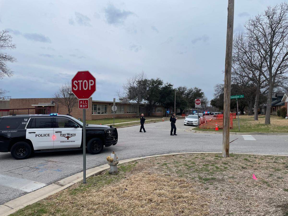 There was a heavy police presence at Ridglea Hills Elementary School in Fort Worth on Monday afternoon, Feb. 13, 2023, after a 911 caller reported a potential threat.