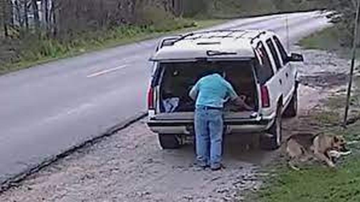 Ramiro Zuniga was captured on surveillance video intentionally abandoning his dog in the 9000 block of Teagarden Road near Dowdy Ferry Road on Wednesday, according to Dallas police.