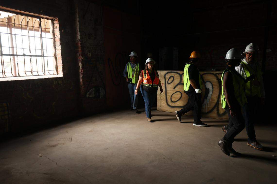 Community members tour the inside of the Fred Rouse Center for Arts and Community Healing on Tuesday, Aug. 26, 2025, in Fort Worth. Transform 1012 N. Main Street acquired the building in 2021.