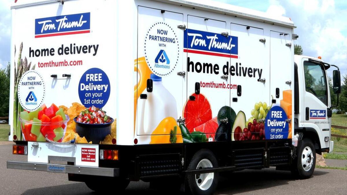 Starting Wednesday, Tom Thumb and Albertson’s grocery delivery trucks likely will become a frequent site on Dallas-Fort Worth area roads, as the two popular supermarkets announced they will launch home delivery throughout the region.
