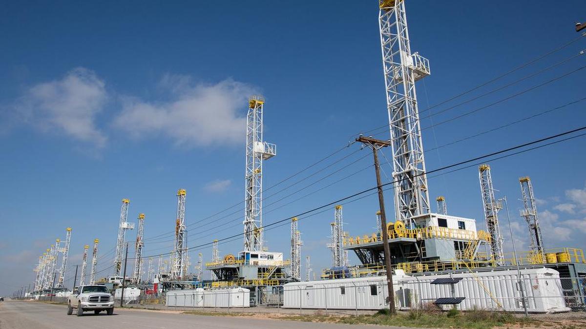 More than 30 oil drilling rigs stood idle in Odessa at a yard last year. Drillers added an active rig for the first time this year.