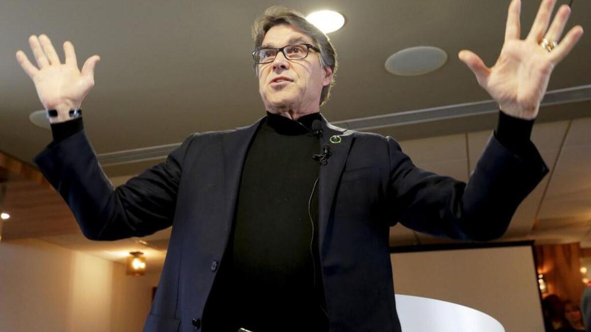 U.S. Secretary of Energy Rick Perry speaks at a breakfast Earth Day event at Fair Park in Dallas.