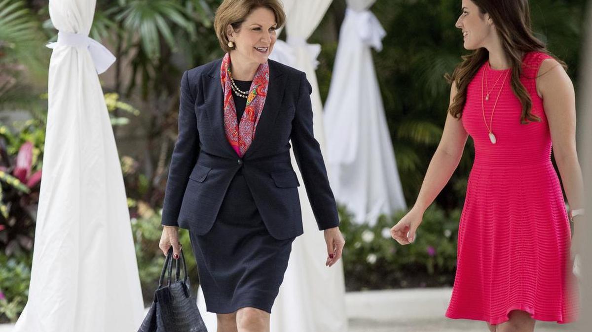 Lockheed Martin CEO Marillyn Hewson, left, arriving at Mar-a-Lago in Palm Beach, Fla., to meet with President-elect Donald Trump.