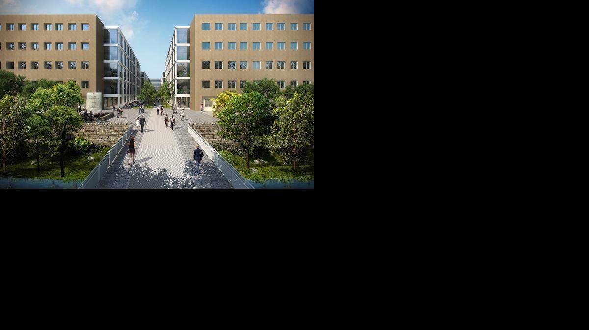
Rendering of the planned entryway and buildings in the Terrace at Solana, formerly the Campus Circle section of the business park.
