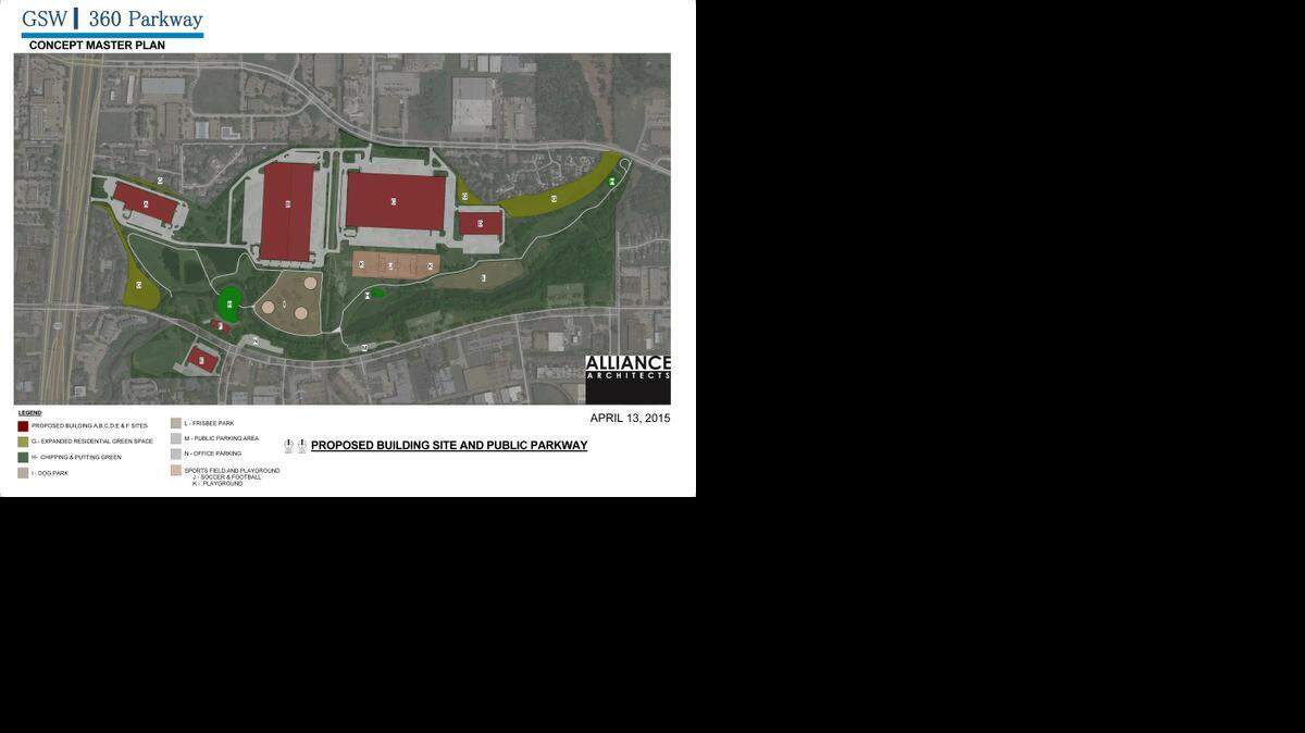 
Master plan of proposed industrial development at the former Great Southwest Golf Club 
