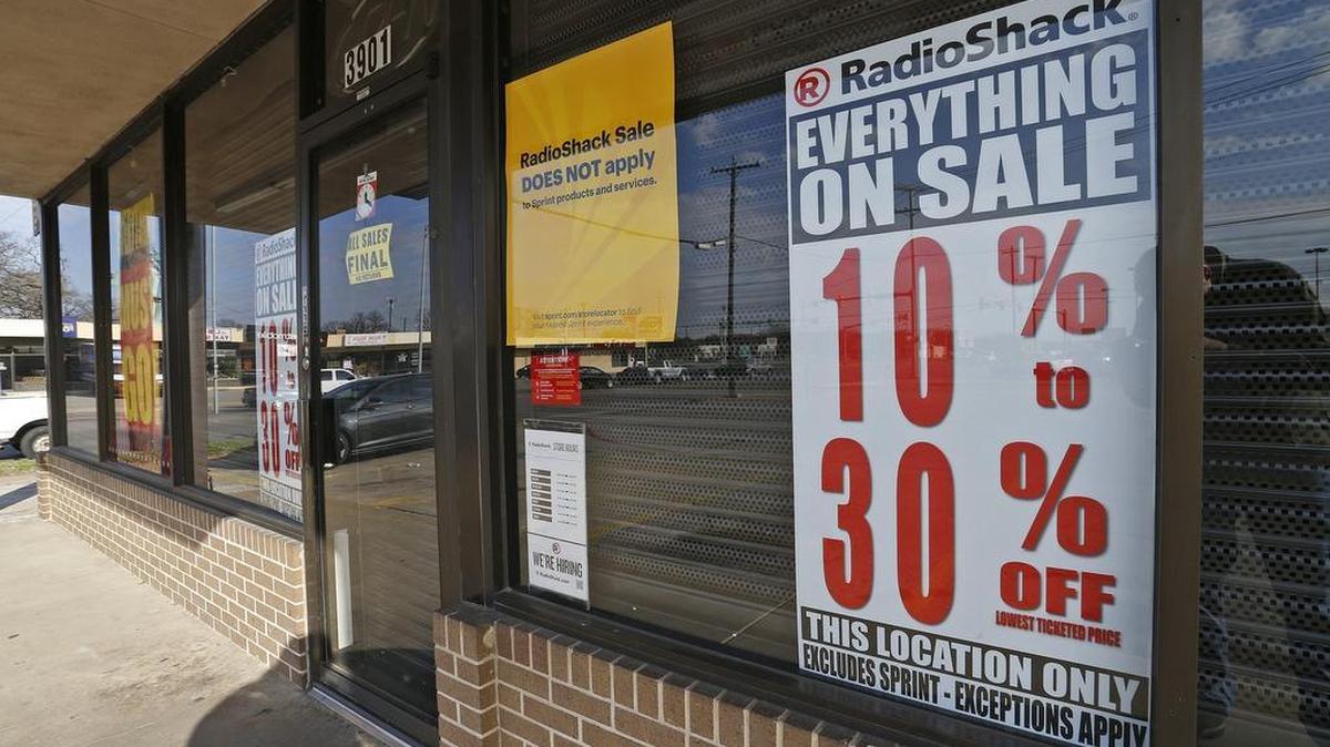 The RadioShack store on East Belknap Street advertised a storewide sale this week.