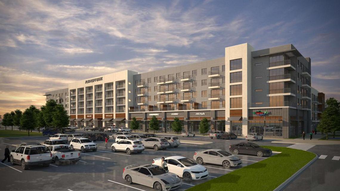 Artist’s rendering of apartment building in the Left Bank on West Seventh Street.