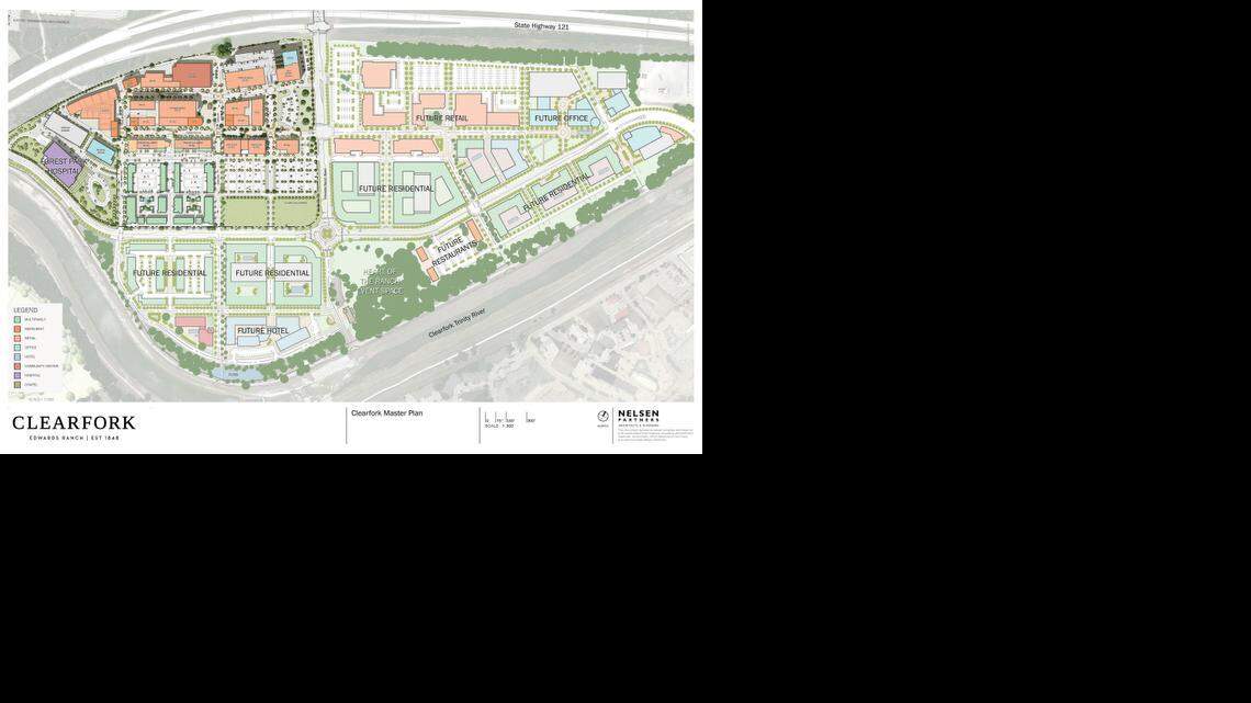 
Master plan of Clearfork on the Edwards Ranch in southwest Fort Worth.
