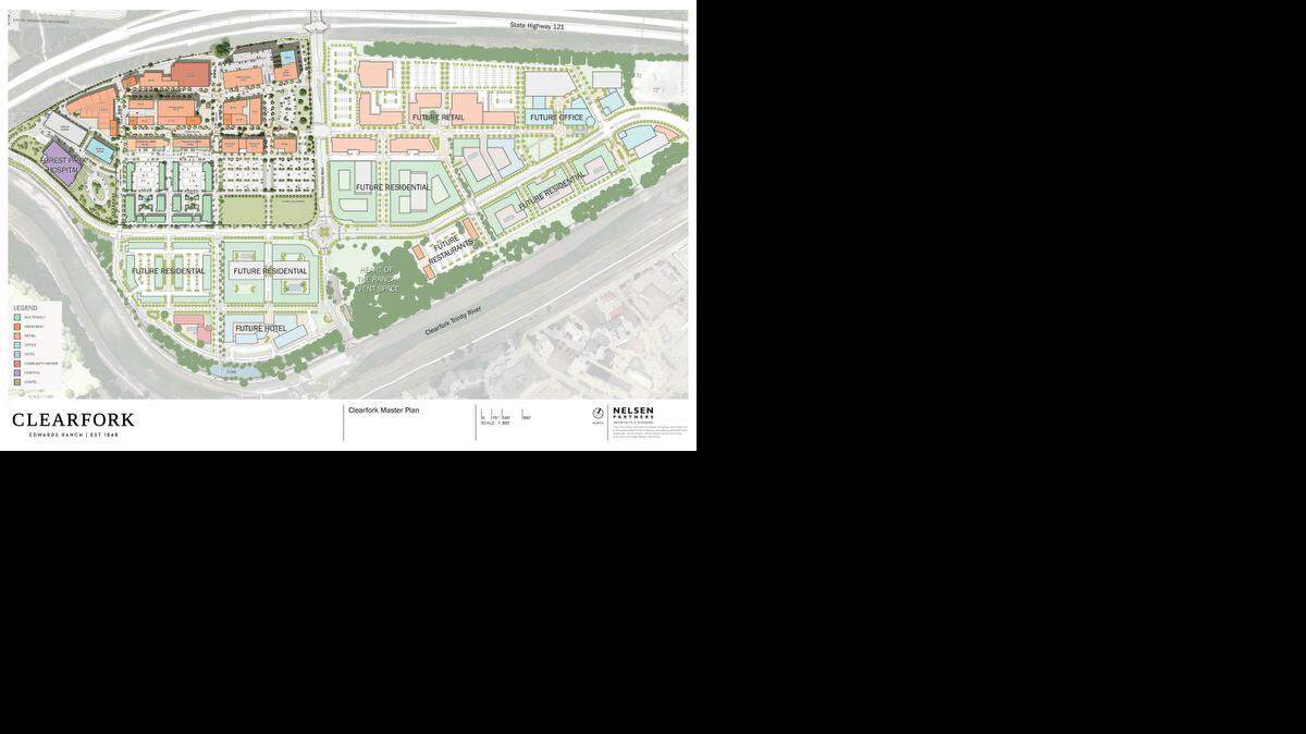 
Master plan of Clearfork on the Edwards Ranch in southwest Fort Worth.
