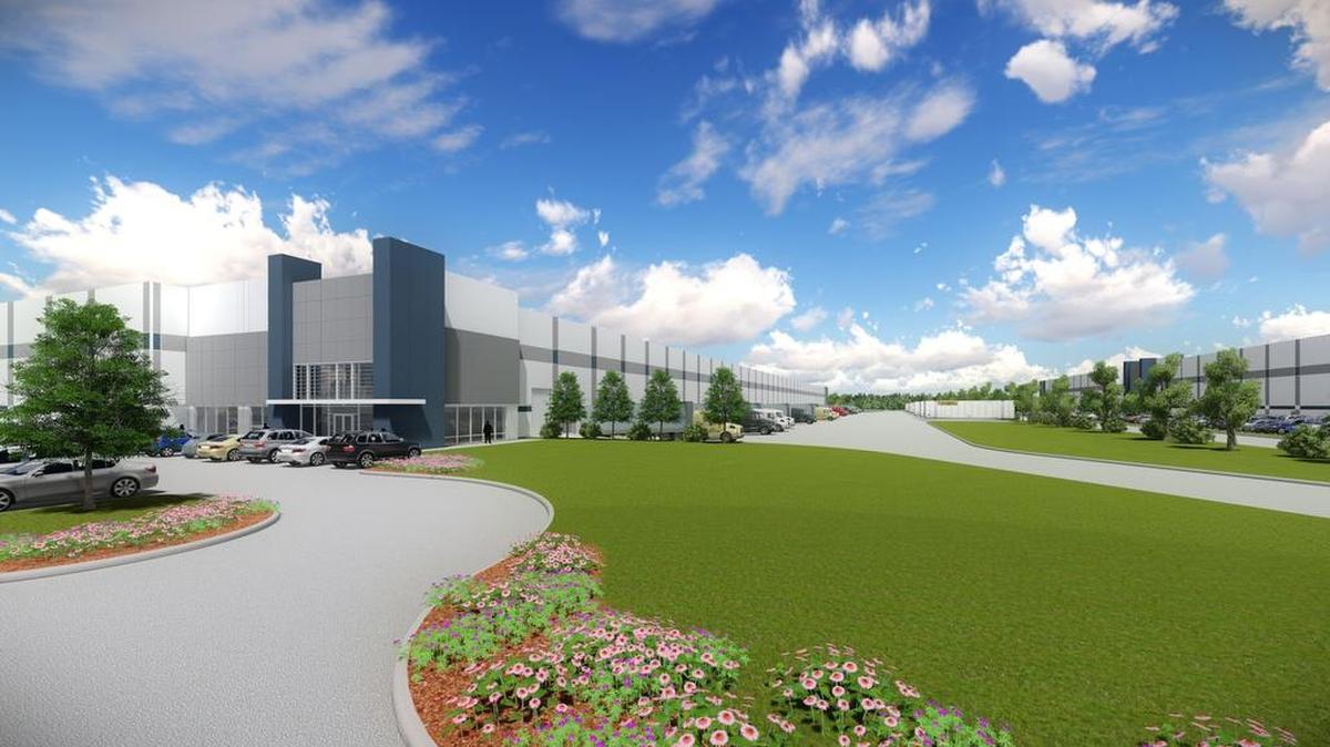 Artist’s rendering of Park 20/360, a 1.6 million-square-foot industrial development to be built at I-20 and Texas 360 in Arlington.