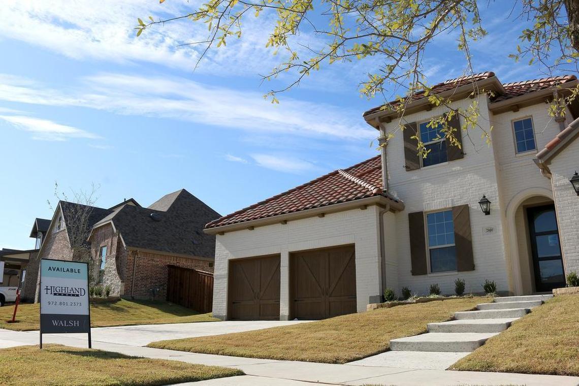 An available model home at the Walsh development in west Fort Worth.