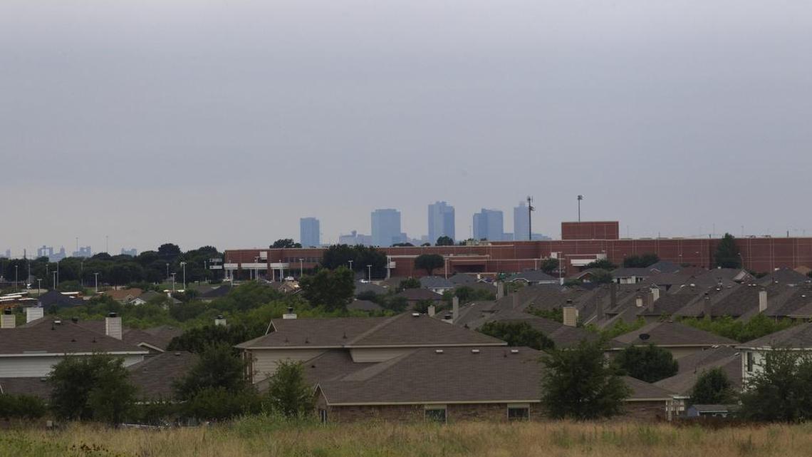 Texas added nearly 400,000 residents to its population during the past year, the most of any state. The growth has led to the construction of many sprawling suburban neighborhoods, such as this one shown in 2016.