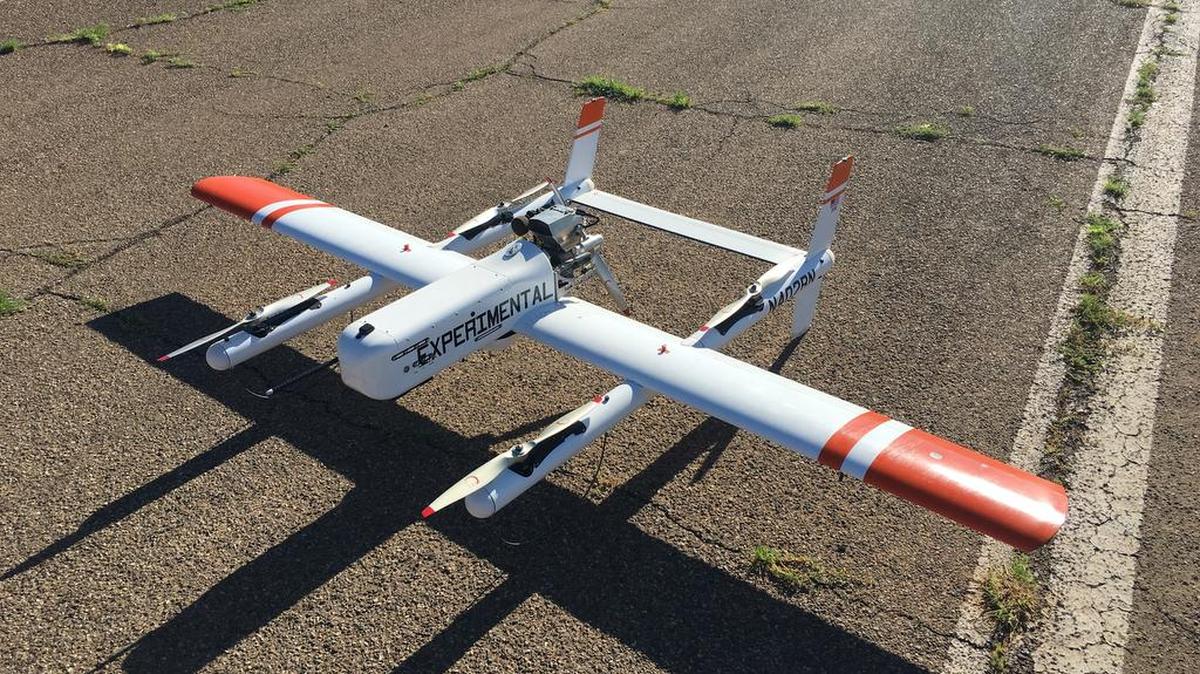 BNSF Railway is testing this fixed-wing aircraft as part of the FAA’s Pathfinder program exploring commercial use of drones.