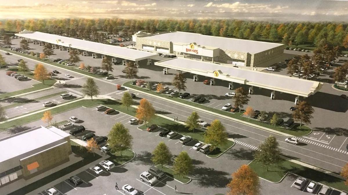 An artist rendering of a proposed Buc-ee’s travel center in Denton.