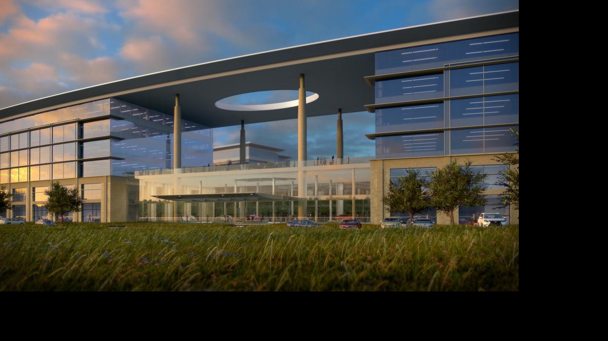 
Toyota’s North American headquarters in Plano will be built primarily of glass and Texas limestone.
