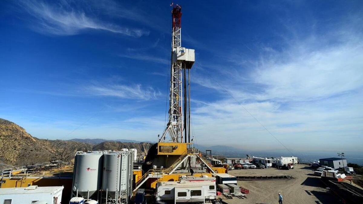 U.S. natural gas production has fallen 1.5 percent since February. Crews working on a relief well above the Porter Ranch area of Los Angeles in December 2015.