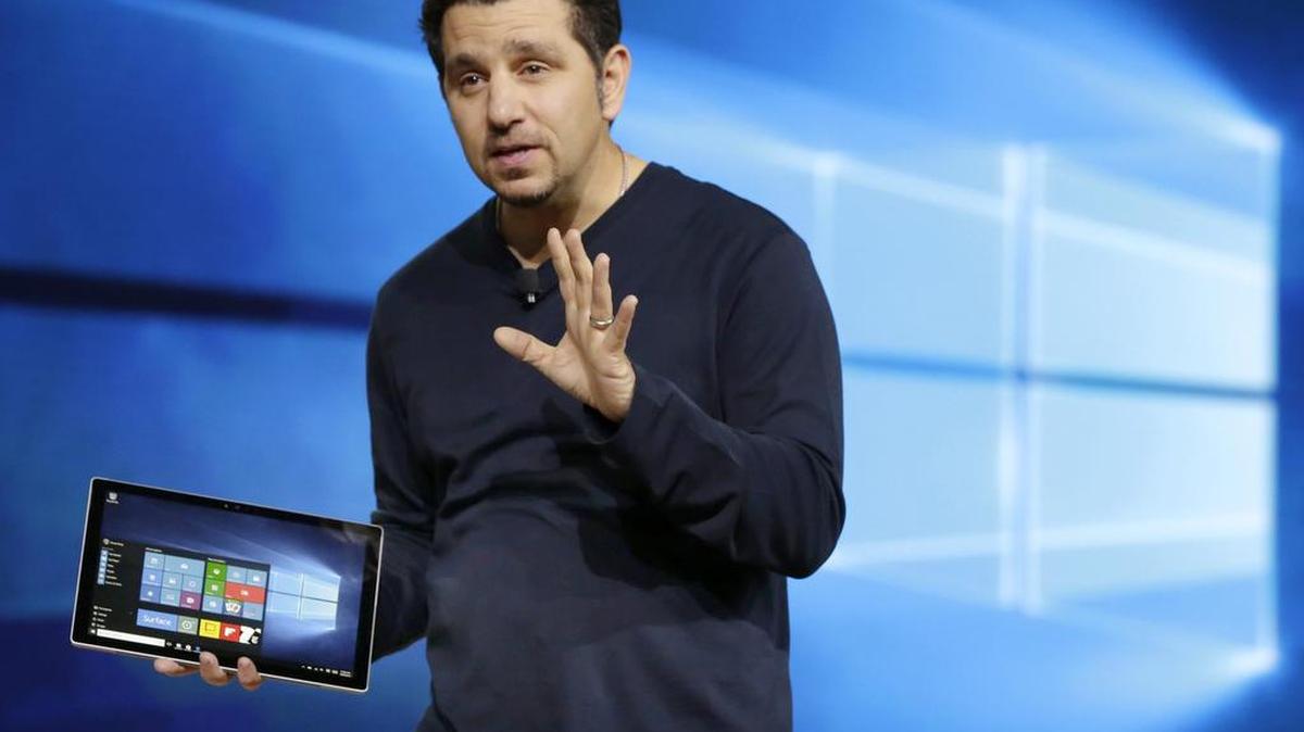 Panos Panay, Microsoft's vice president for Surface Computing, talks about the new Surface Pro 4 tablet during a presentation in New York last fall.