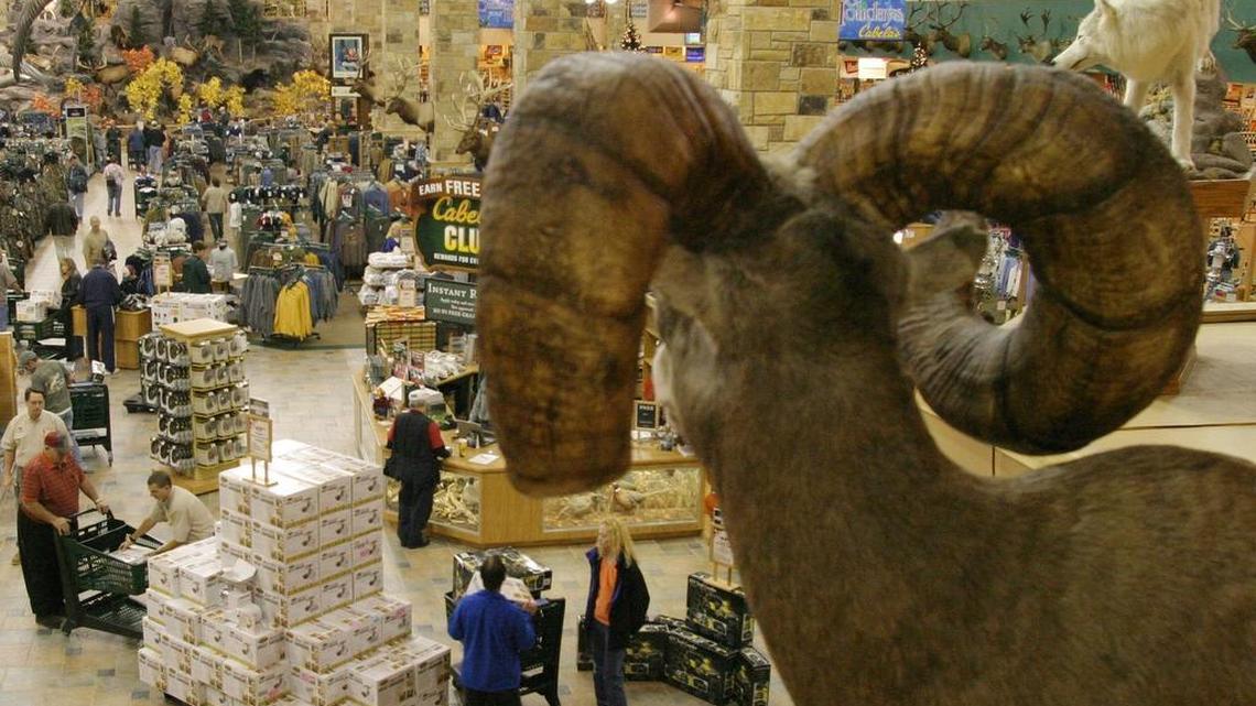 Cabela’s operates one of its giant outdoors sporting goods stores along I-35W in far north Fort Worth.