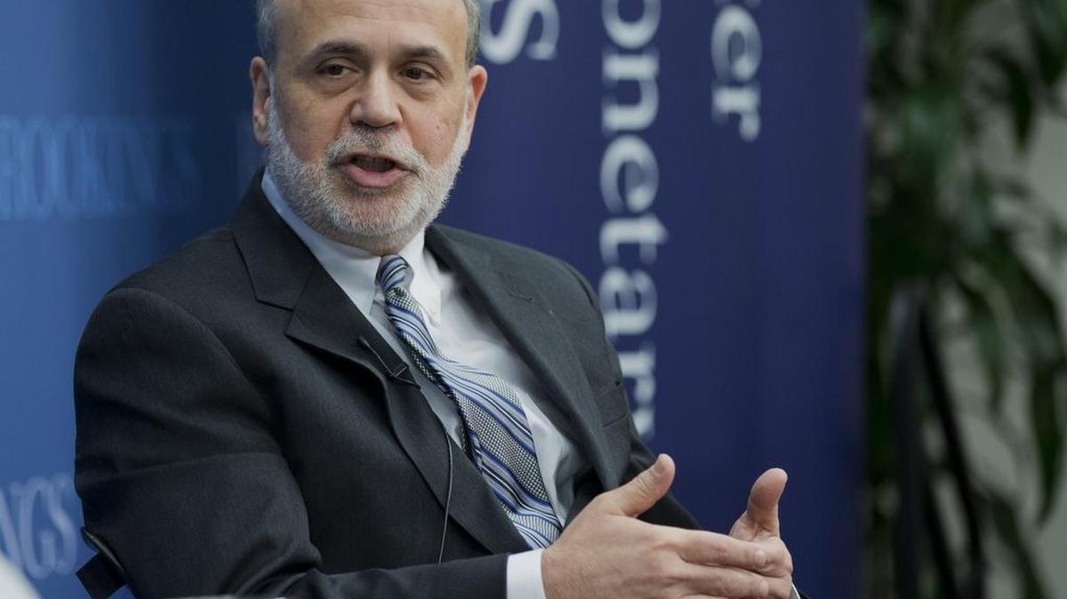 Former Federal Reserve Board Chairman Ben Bernanke, shown here at the Brookings Institution, spoke before 575 people at the Fort Worth Club on Monday.