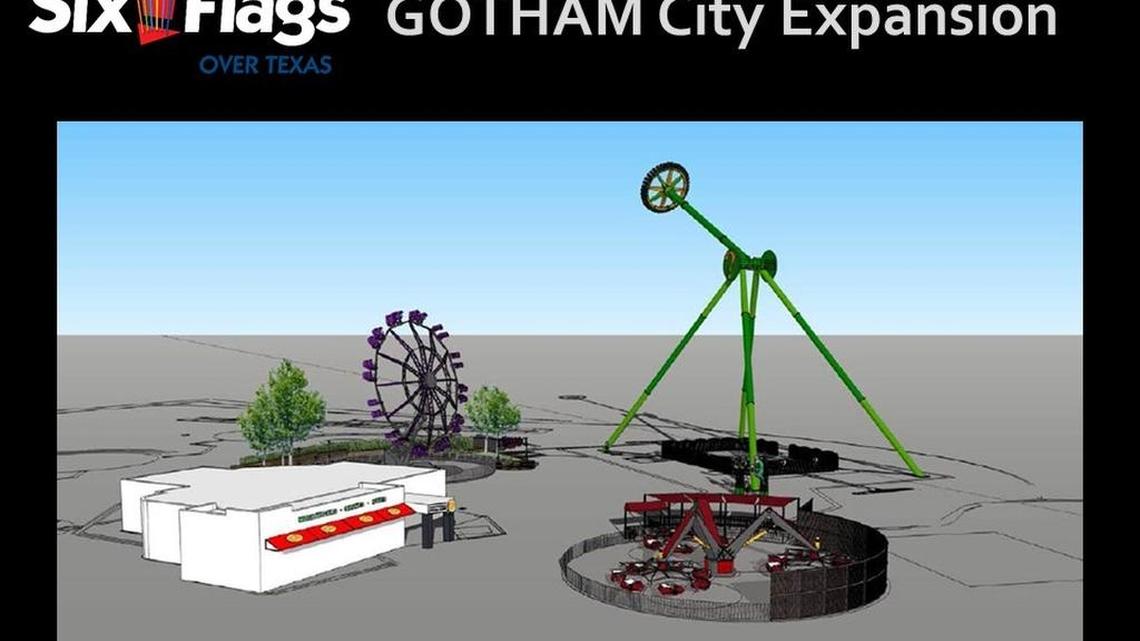 Six Flags Over Texas is expanding its Gotham City area with three villian-themed rides: The Riddler Revenge, Catwoman Whip and Harley Quinn Spinsanity.